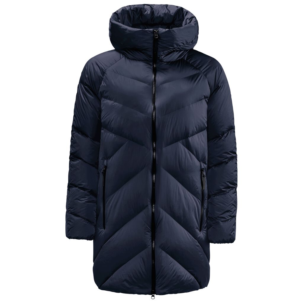 Jack Wolfskin UPPER EAST LONG Női Pehelykabát Kék - MPOSNB-342